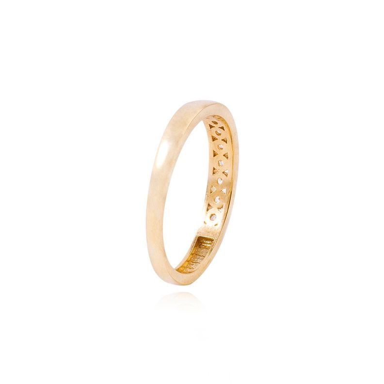 Anillo Compromiso de Oro 18Kt Circon en Riel-2