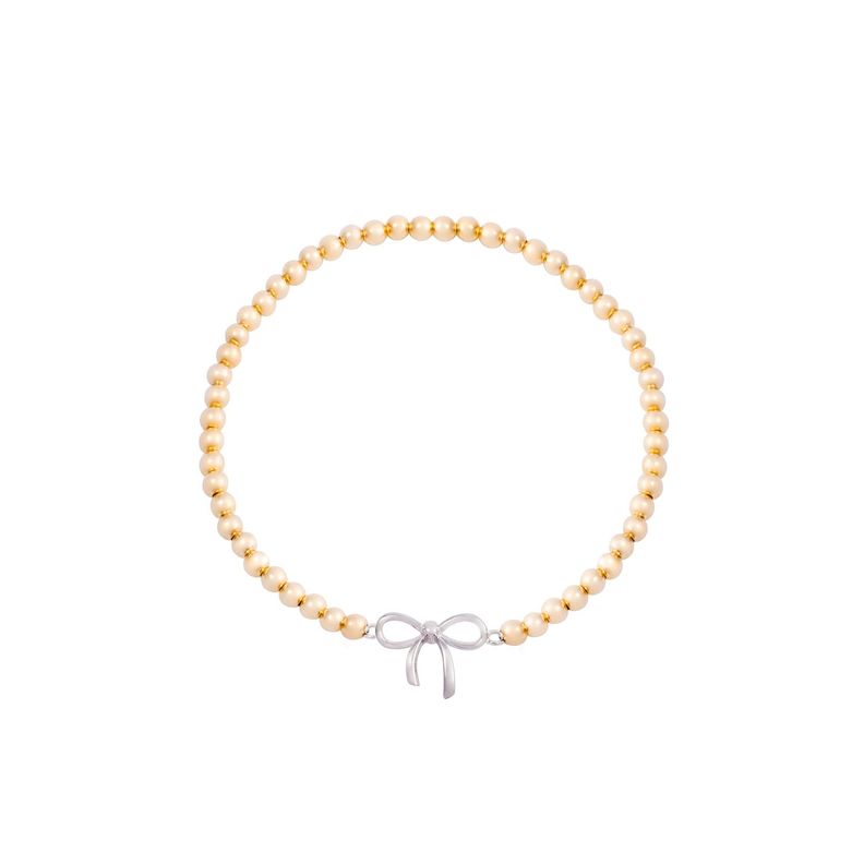 Pulsera de Plata Esterlina 925 Cinta bolitas Bañado en Oro 14kt-0