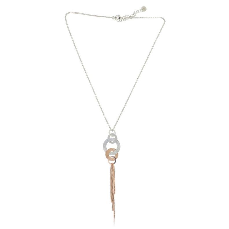 Collar de Plata Esterlina 925 Circulos Rose Revestido en Oro 18kt-1
