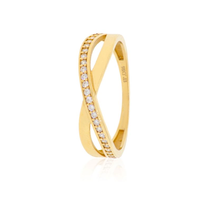 Anillo Compromiso de Oro 18Kt Cruzado Circon-0