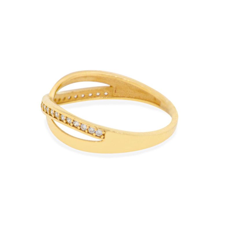 Anillo Compromiso de Oro 18Kt Cruzado Circon-1