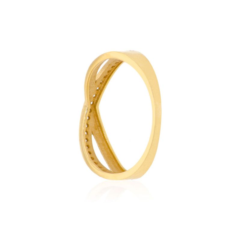 Anillo Compromiso de Oro 18Kt Cruzado Circon-2