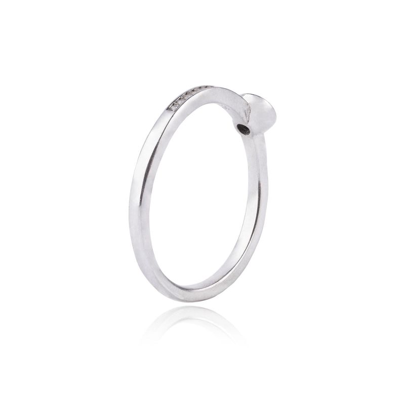 Anillo de Plata Esterlina 925 Punto de Luz Circon-2