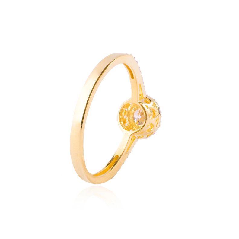 Anillo Compromiso de Oro 18Kt Circon Boton-2