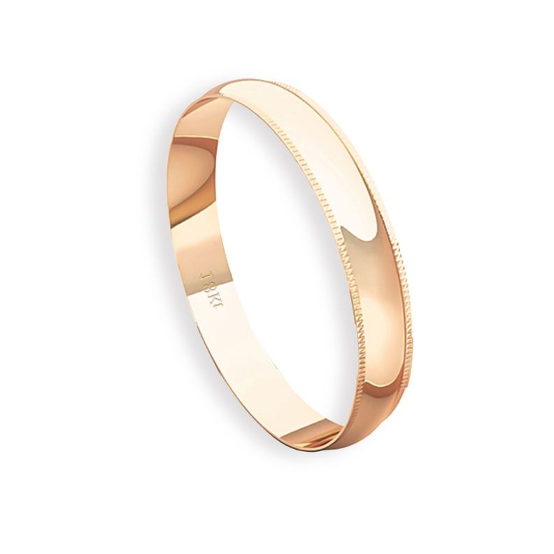 Argolla Matrimonio de Oro Miel 18kt Inglés Alejandrina de 3,0mm-2