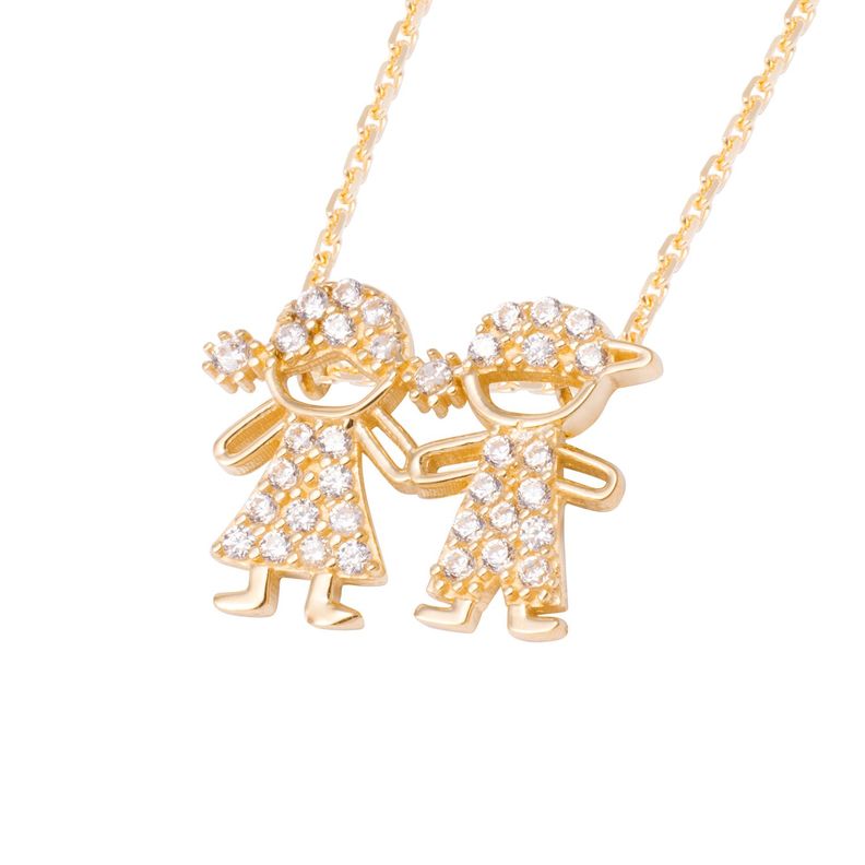 Collar de Oro de 18kt Circonita niños-0