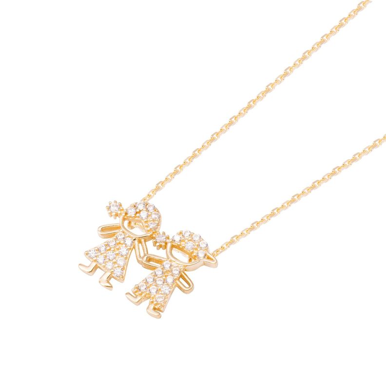 Collar de Oro de 18kt Circonita niños-1