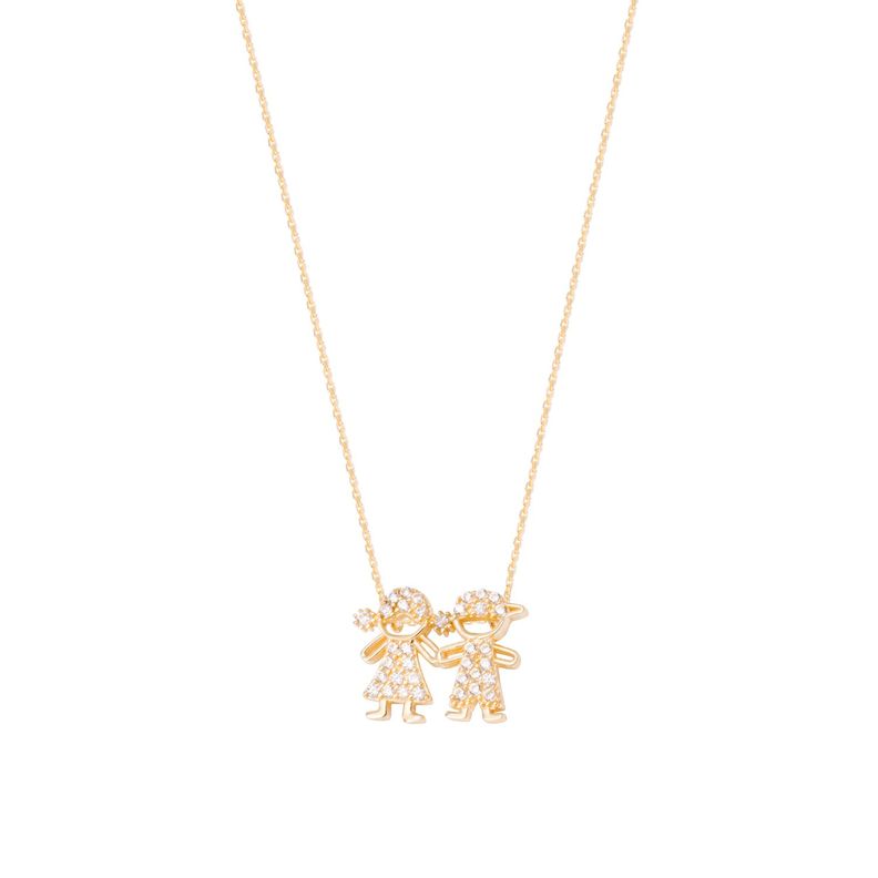 Collar de Oro de 18kt Circonita niños-2