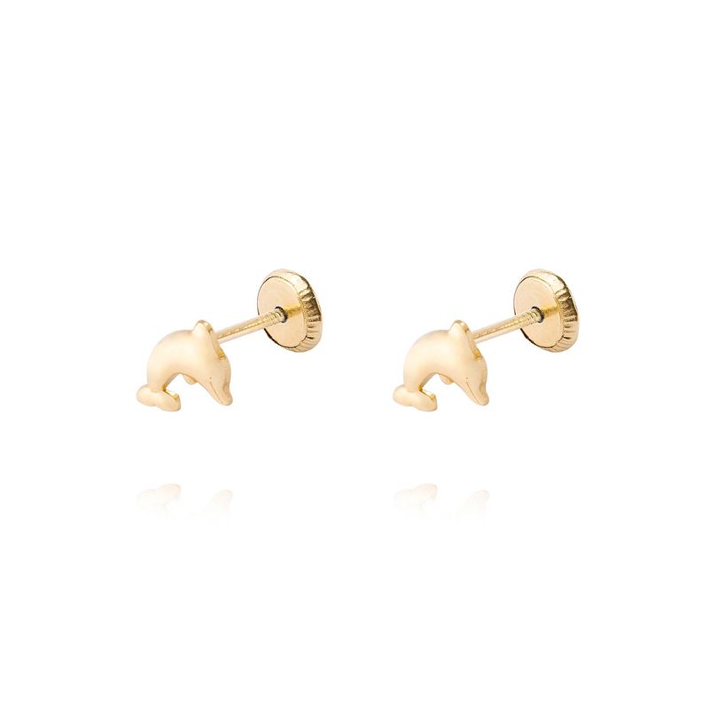 Aros de Oro 9kt Delfín Pequeño-0