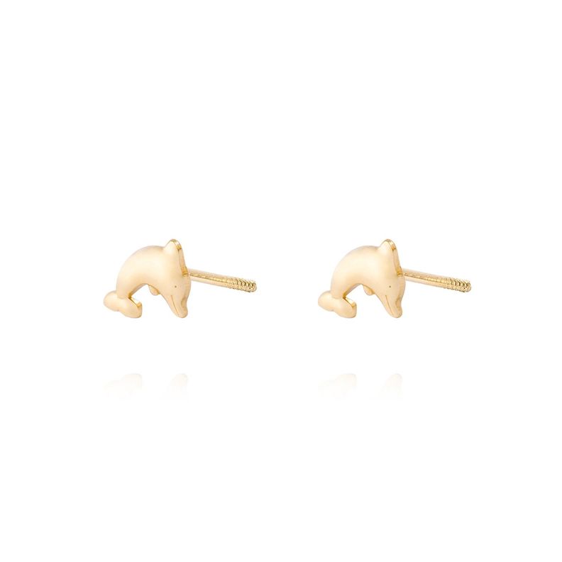 Aros de Oro 9kt Delfín Pequeño-1
