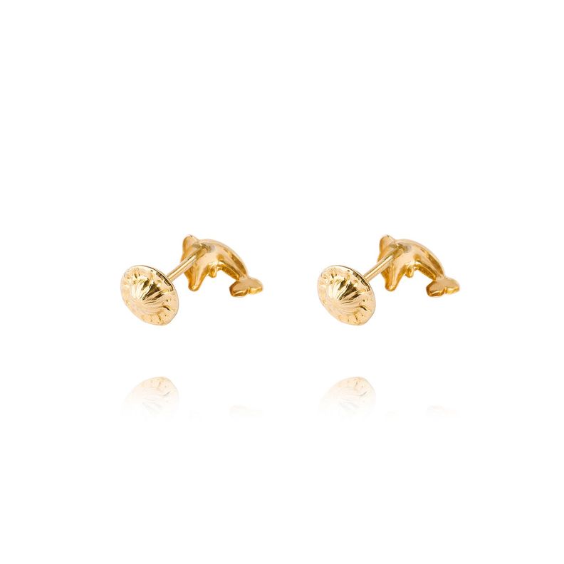 Aros de Oro 9kt Delfín Pequeño-2