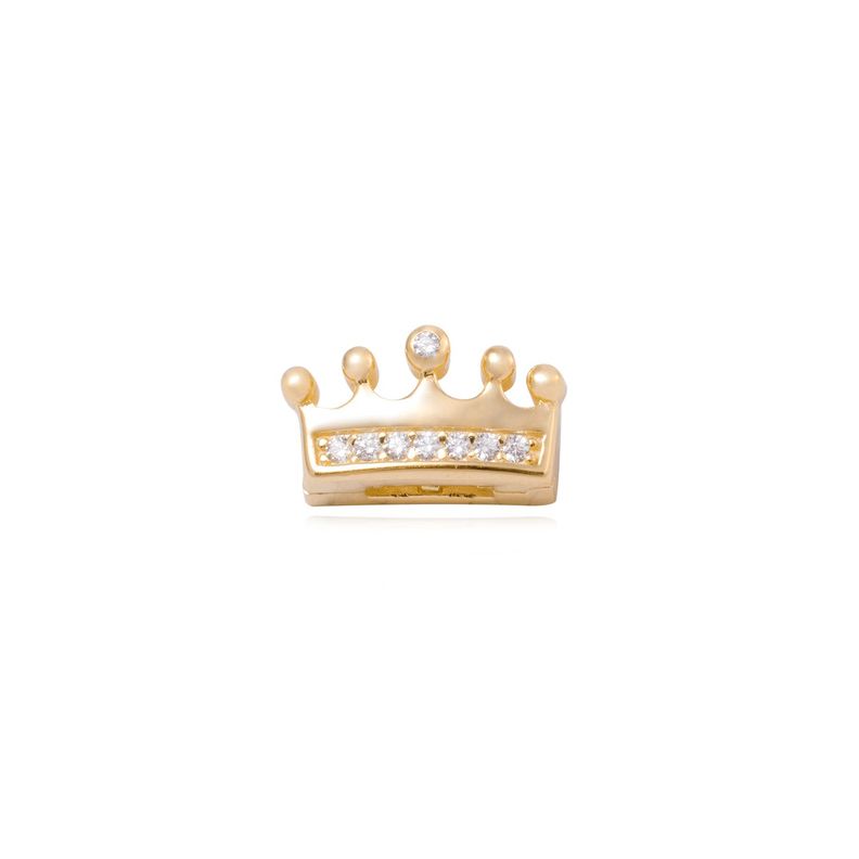Dije de Plata broche Coronita con Circonita Revestido en Oro 18kt-0