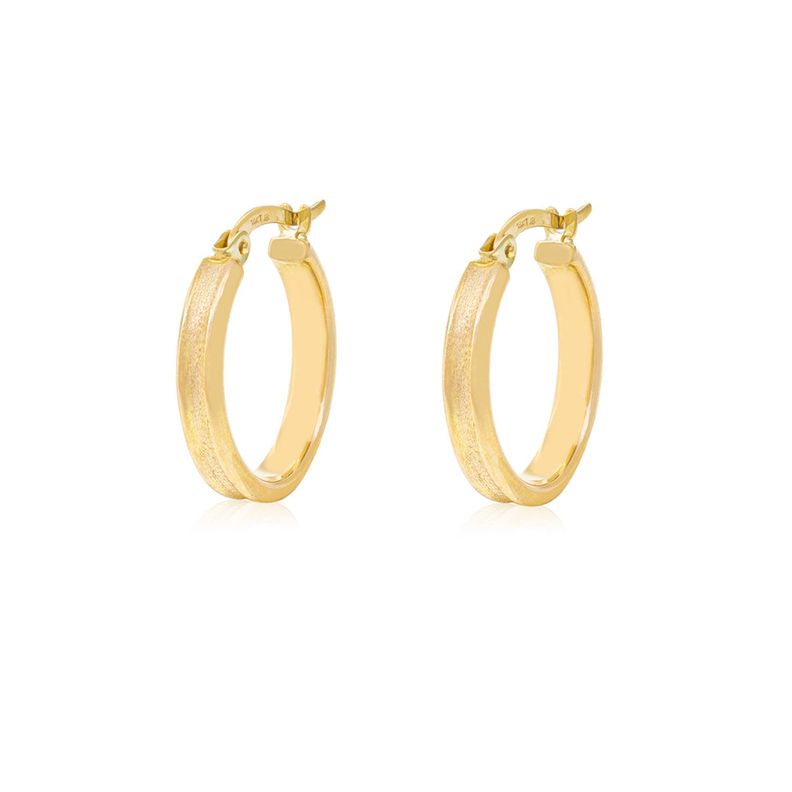 Aros de Oro 18kt Argollas Mediana Satinada-0