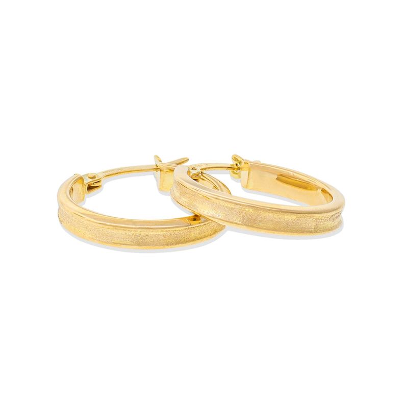 Aros de Oro 18kt Argollas Mediana Satinada-1