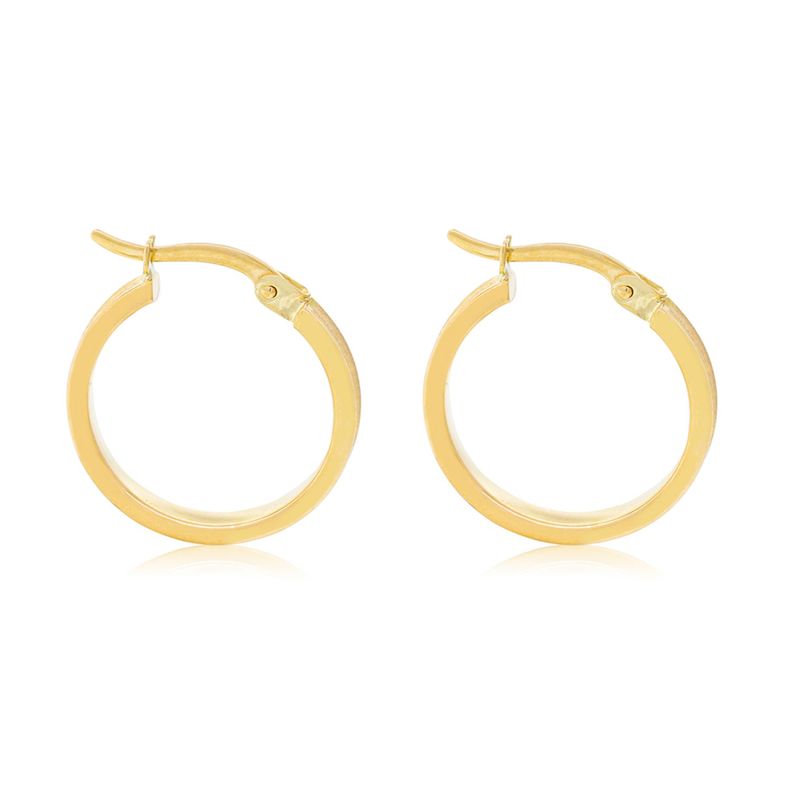 Aros de Oro 18kt Argollas Mediana Satinada-2