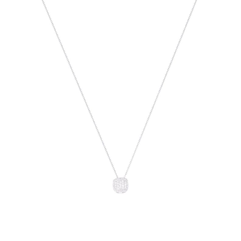 Collar Oro Blanco 18kt Tres Círculos Diamantes 72 Pts-2