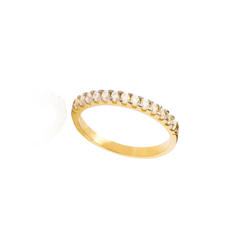 Anillo Compromiso de Oro 18Kt Medio Cintillo Circones-2
