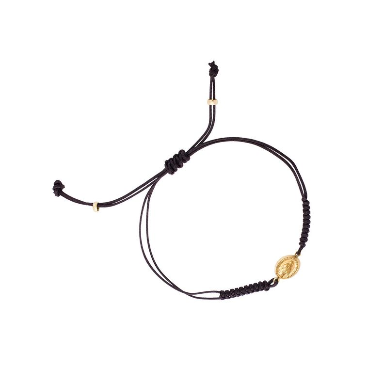 Pulsera de Oro 9kt Virgen De Los Rayos Ajustable-1