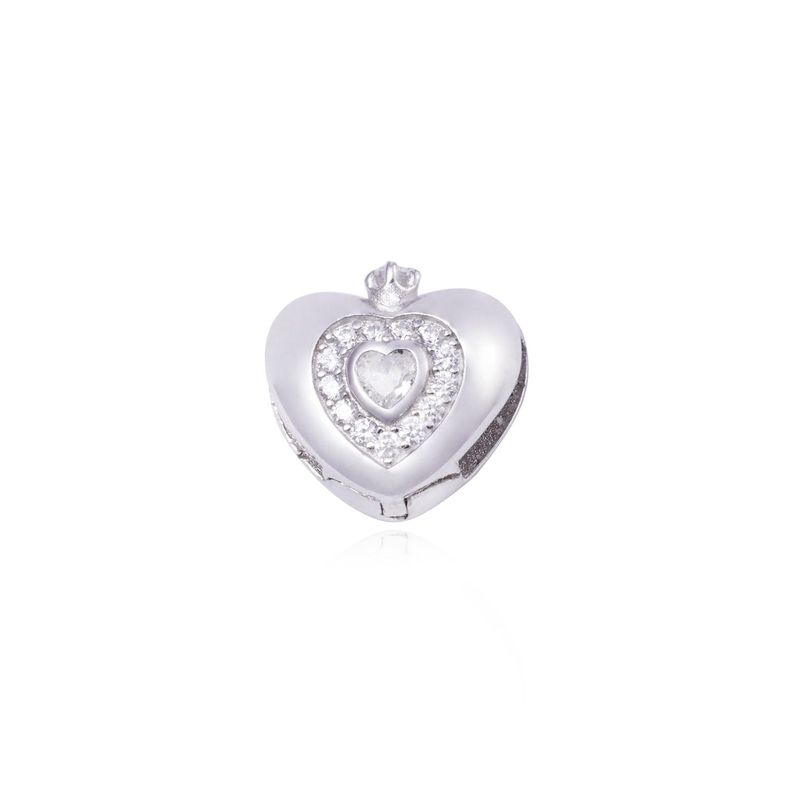 Dije de Plata broche Corazoncito con Circonita-0