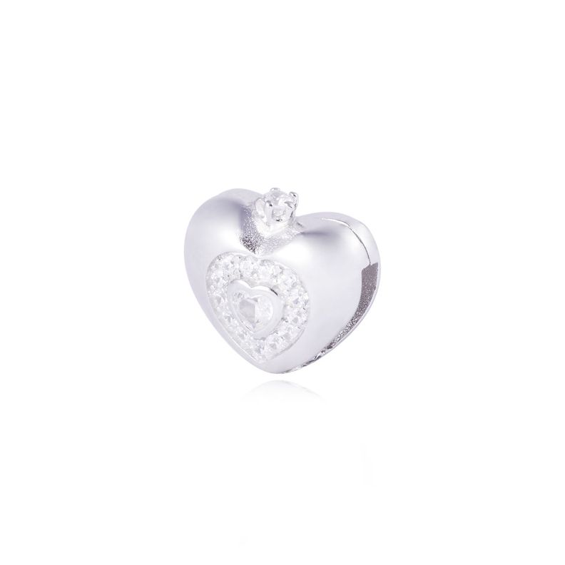 Dije de Plata broche Corazoncito con Circonita-1