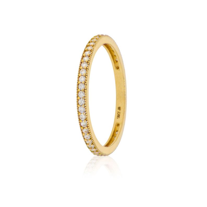 Anillo Compromiso de Oro 18Kt Cintillo Sin Fin-0