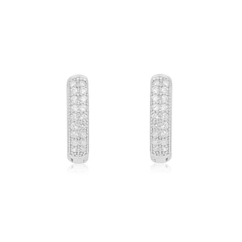 Aros de Plata Esterlina 925 Argollas 36 Circonitas-0