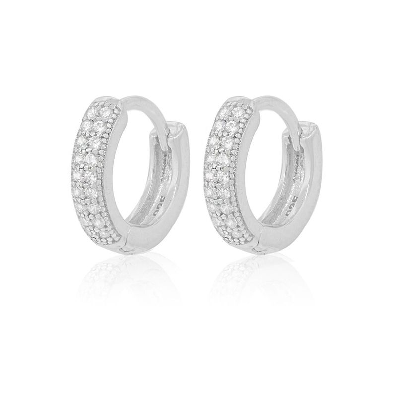 Aros de Plata Esterlina 925 Argollas 36 Circonitas-2