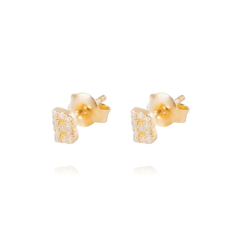 Aros de Plata Esterlina 925 Letra B Bañado en Oro 14kt-0