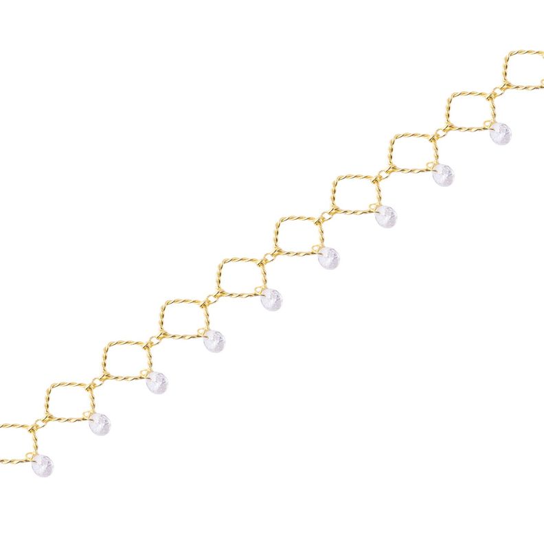 Pulsera Plata Esterlina 925 Rombo Colgante Revestido Oro18kt-1