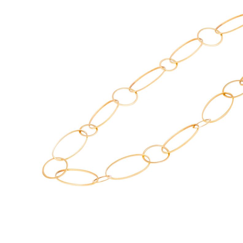 Cadena Oro Amarillo 18kt Ovalos y Círculos Delgados-0