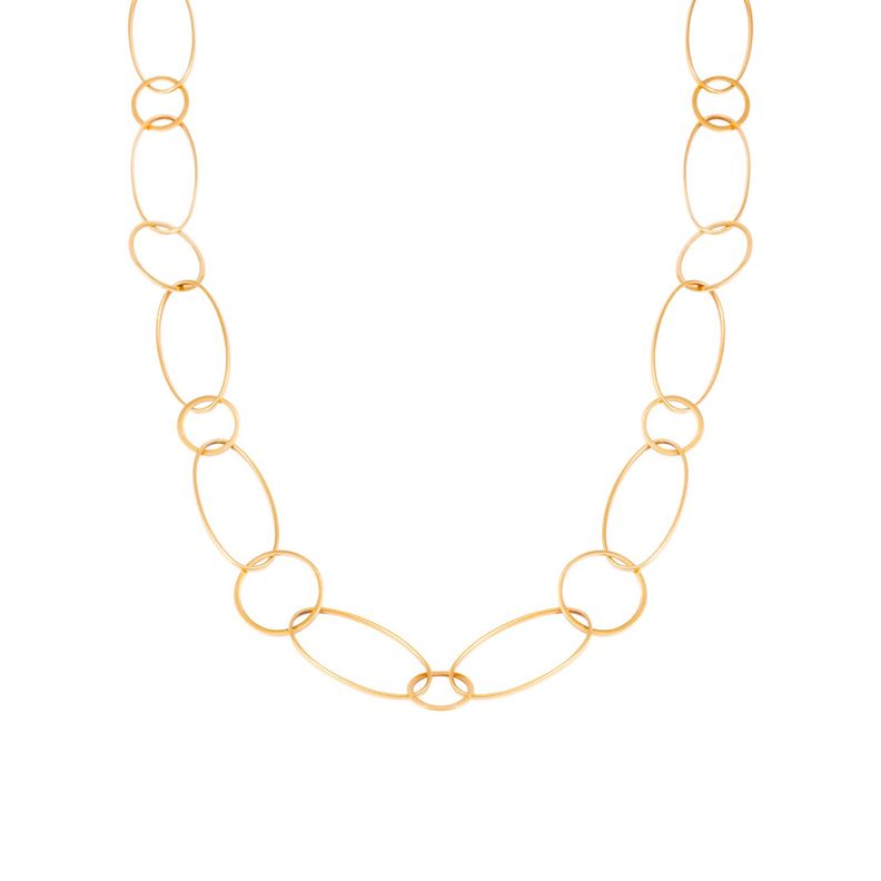 Cadena Oro Amarillo 18kt Ovalos y Círculos Delgados-2
