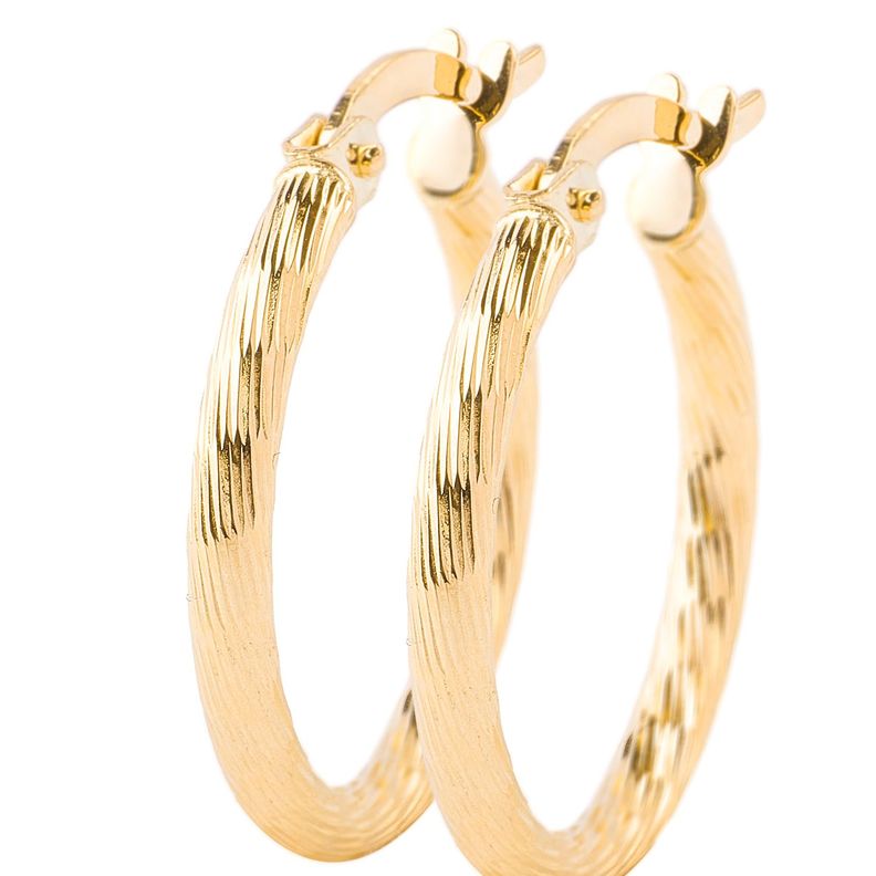 Aros de Oro 18kt Argollas Biseladas 2mm-1