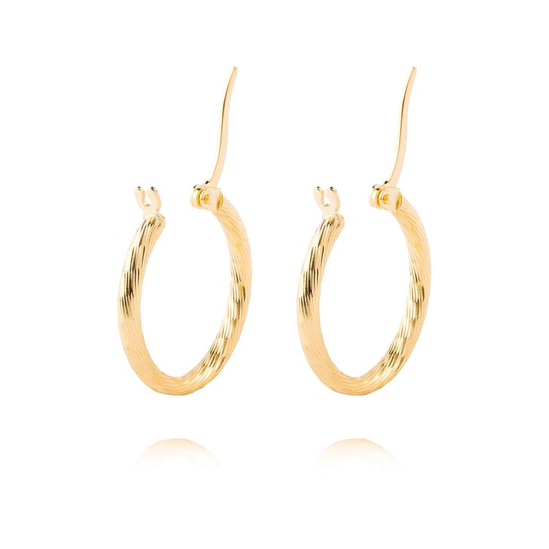 Aros de Oro 18kt Argollas Biseladas 2mm-2