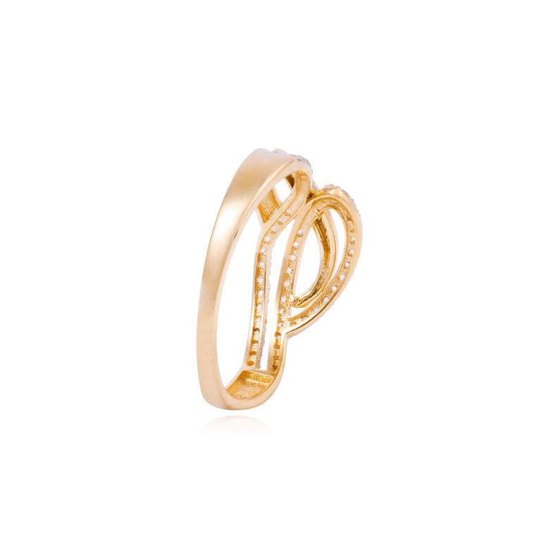 Anillo de Oro 18kt Entrelazado Circonita-2