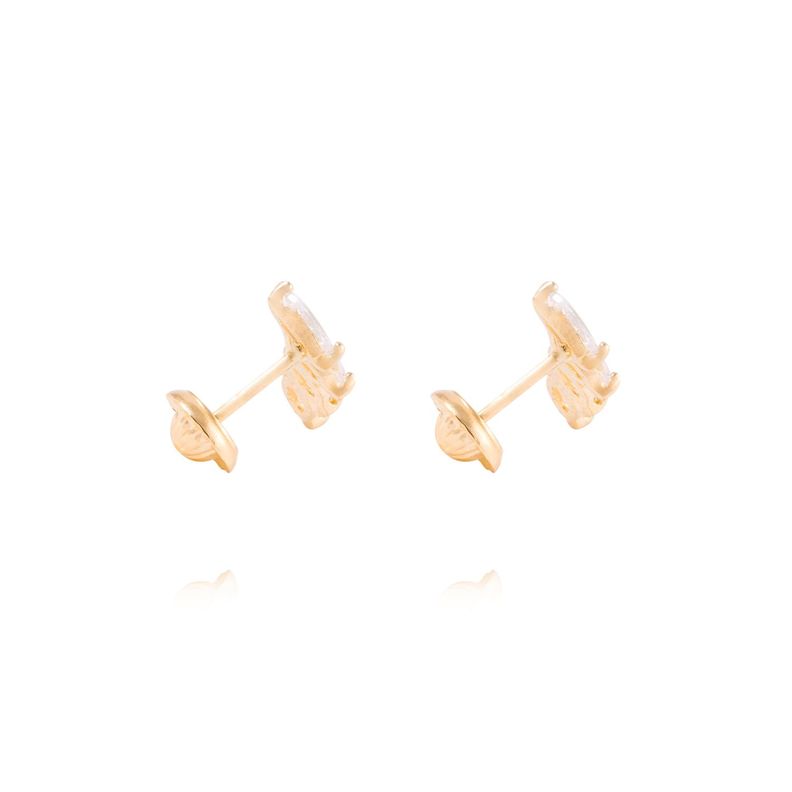 Aros de Oro de 18kt Hojas de circones-2