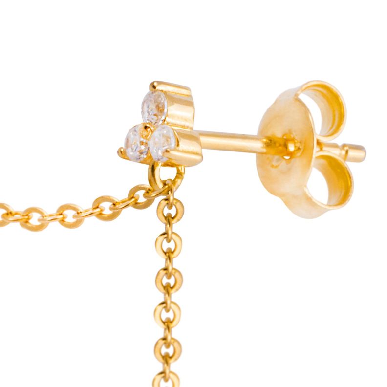 Piercing de Plata Esterlina 925 Flor colgantes Bañado en Oro 14kt-1