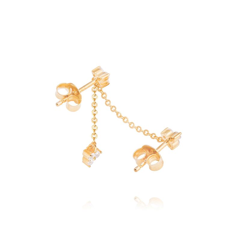 Piercing de Plata Esterlina 925 Flor colgantes Bañado en Oro 14kt-2
