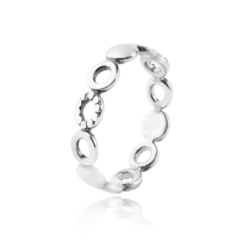 Anillo de Plata Esterlina 925 Circulos Tipo 45-0