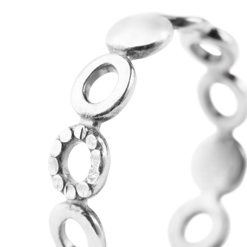 Anillo de Plata Esterlina 925 Circulos Tipo 45-1
