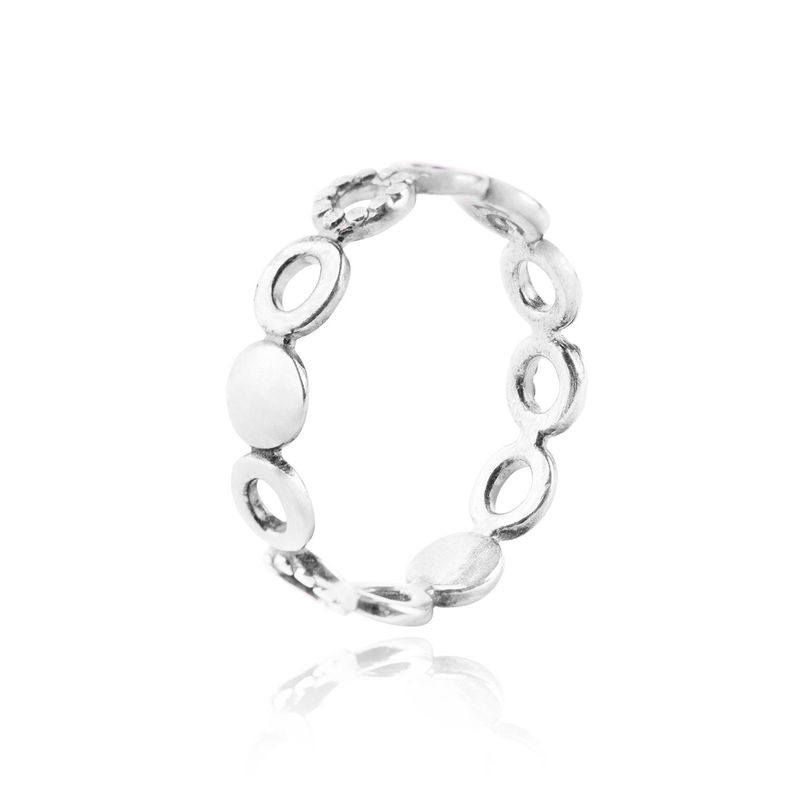 Anillo de Plata Esterlina 925 Circulos Tipo 45-2