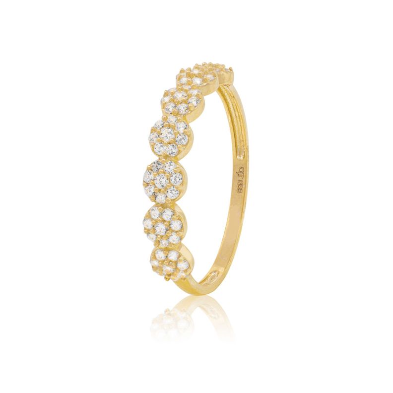 Anillo Compromiso de Oro 18Kt Flores Circones-0