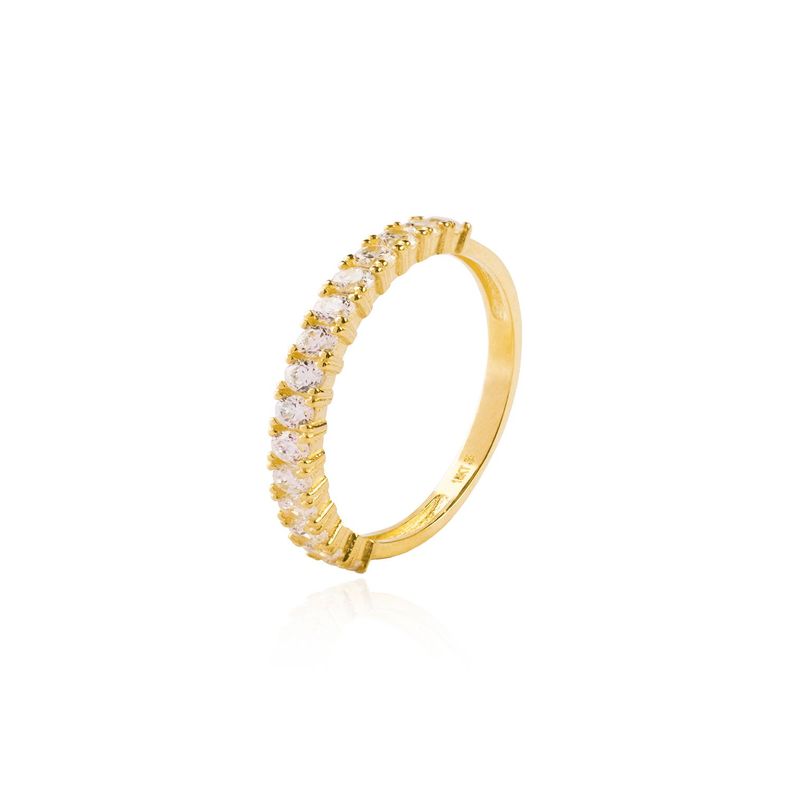 Anillo Compromiso de Oro 18Kt Medio Cintillo Delgado-0