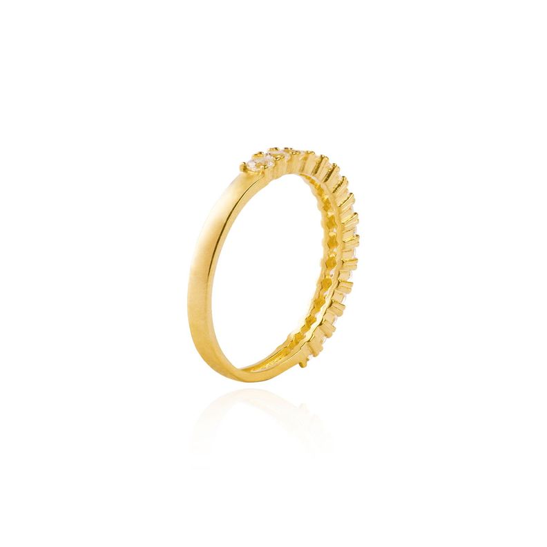 Anillo Compromiso de Oro 18Kt Medio Cintillo Delgado-1