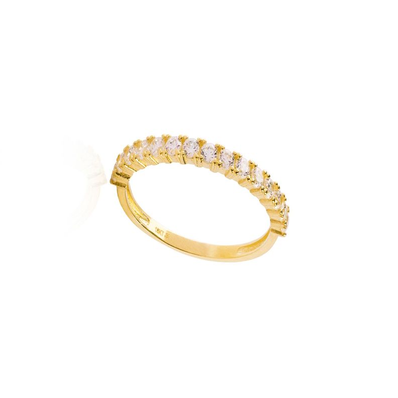 Anillo Compromiso de Oro 18Kt Medio Cintillo Delgado-2