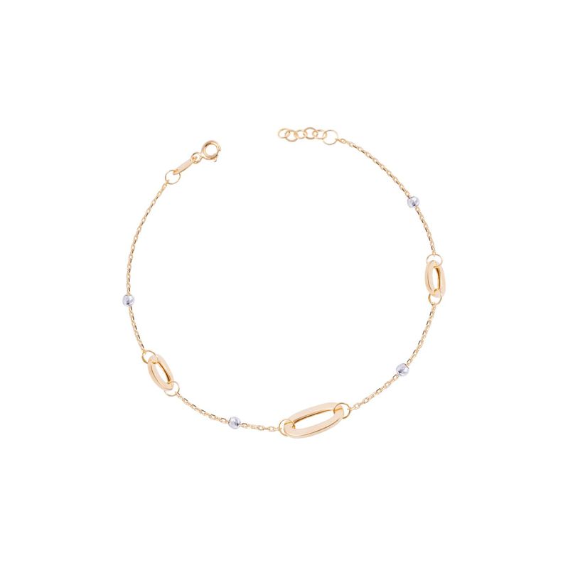 Pulsera de Oro 18kt Eslabones y Esferas-0