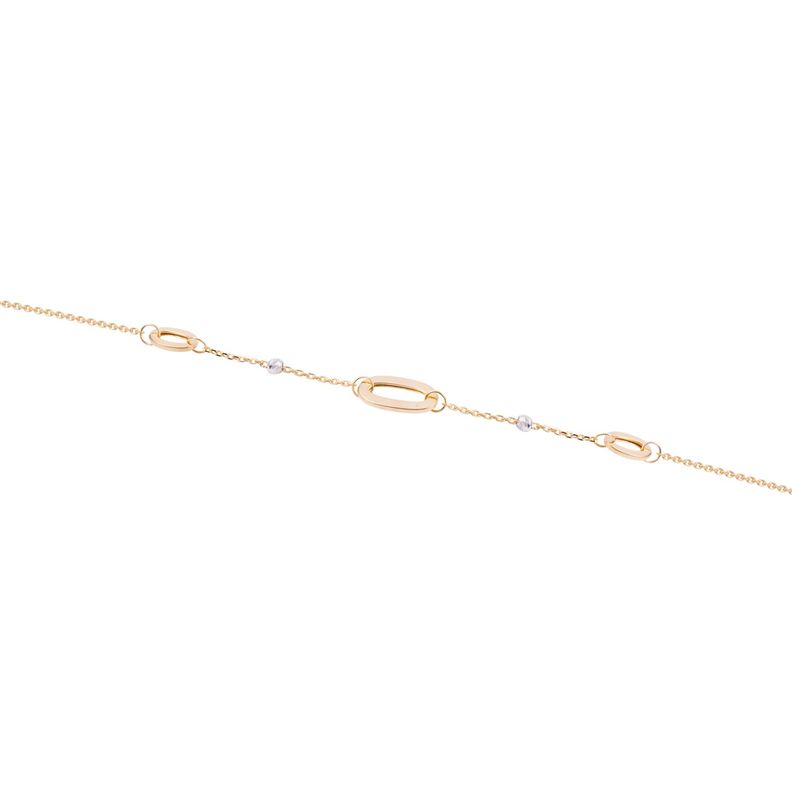 Pulsera de Oro 18kt Eslabones y Esferas-1