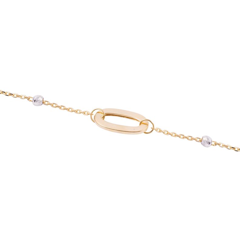 Pulsera de Oro 18kt Eslabones y Esferas-2