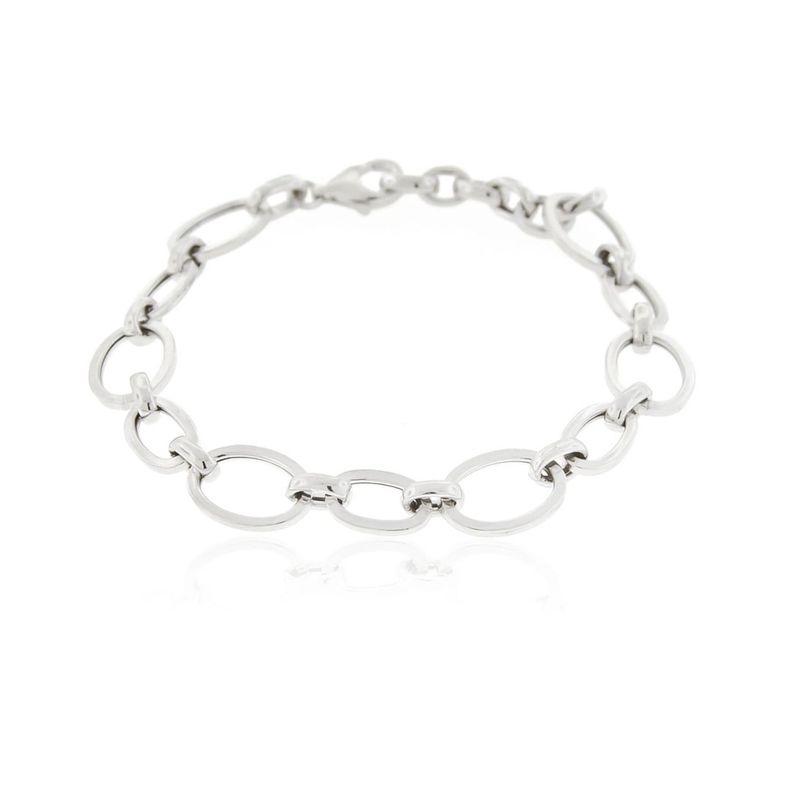 Pulsera de Plata Esterlina 925 Eslabon Ovalado-1
