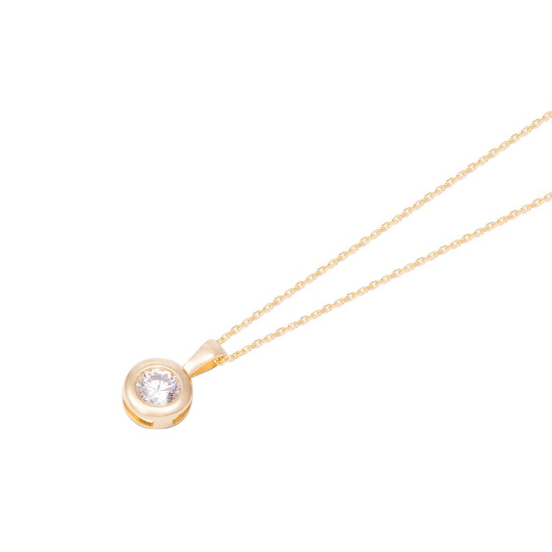 Collar de Oro de 18kt Circonita punto de luz-1