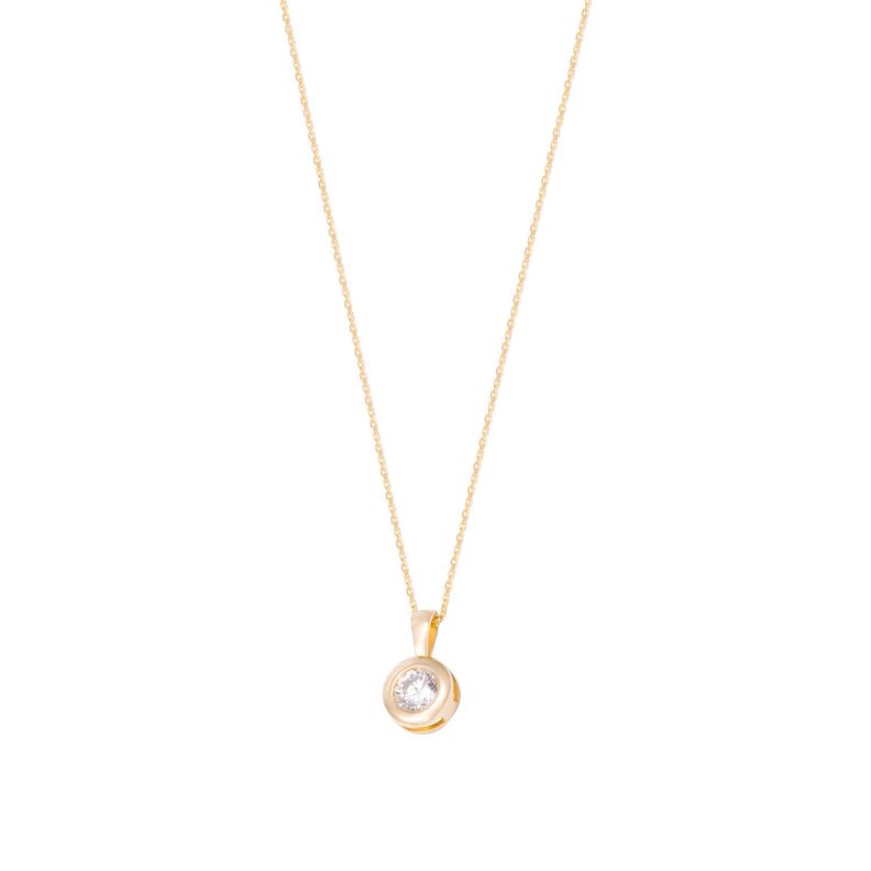 Collar de Oro de 18kt Circonita punto de luz-2
